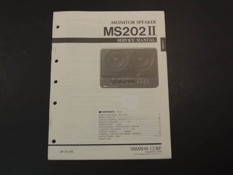 Yamaha MS202 II Service Manual