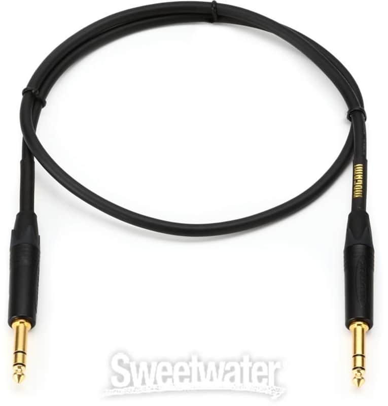 Mogami / Neutrik Mogami GOLD TRS-TRS-03 Balanced 1/4-inch TRS Male to 1/4-inch TRS Male Patch Cable - 31 inch 2022 - Black and gold image 1