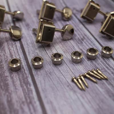 RARE Vintage Gotoh Fender MIJ Tuners (6) 2000 - Nickel with Ferrules Bushings and Screws image 2