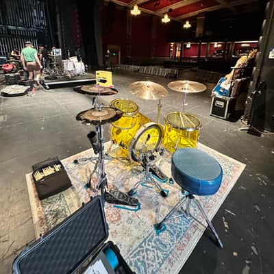SJC Custom Acrylic 3-Piece Drum Kit – Yellow Acrylic w/ Brass Hardware (22/12/16) image 11
