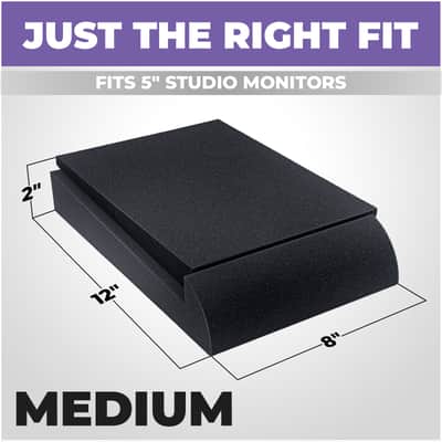 Liquid Stands Studio Monitor Sound Isolation Pads for Speakers - 5" High-Density Speaker Foam Pads - Angled Speaker Riser (Medium) image 2