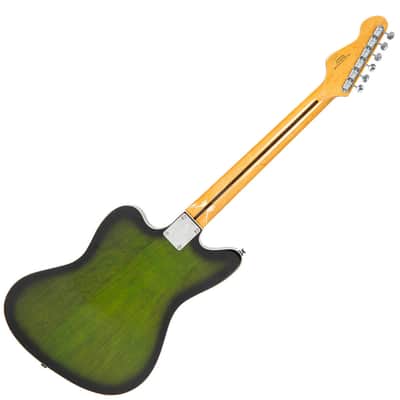 Vintage REVO Series 'Surfmaster Thinline' Twin Electric Guitar ~ Greenburst image 3