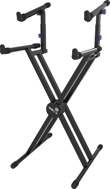 Quik Lok QL742 Double Tier X-Style Double Braced Keyboard Stand image 1