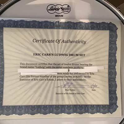 Eric Carr of KISS Personal Drum Set 1989 Custom HITS Tour Cannon 24x32 Bass Drums Authenticated COA image 10