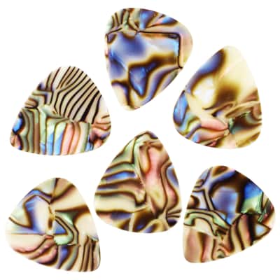 Celluloid Abalone Guitar Or Bass Pick - 1.5 mm Ultra Heavy Gauge - 351 Shape - 6 Pack New