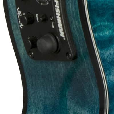Lanikai QM-BLCEC Acoustic/Electric Concert Ukulele with Soft Case (Quilted Blue Stain) image 2