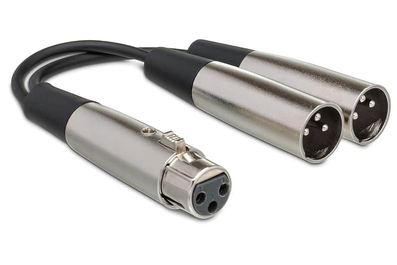 Hosa YXM121 YXM121 XLR Female to Dual XLR Male - 6" - Standard image 1
