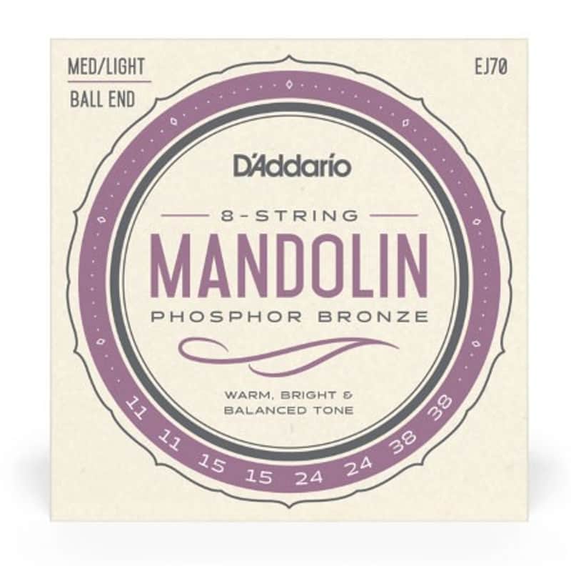 D'Addario EJ70 Phosphor Bronze Mandolin Strings, Ball End, Medium/Light, 11-38 image 1