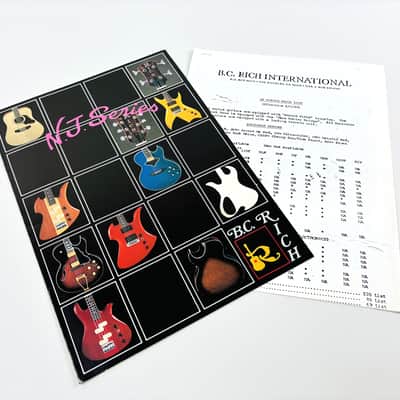 B.C. Rich N.J. Series Catalog & Original Dealer Price List – Mockingbird, Bich, Eagle 1985 image 1