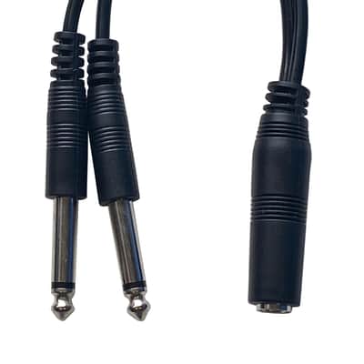 1/4" Inch Mono TS Female to 2 x 1/4 Inch Male Mono TS Y Splitter Cable image 1