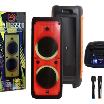 2 MR DJ FLAME5500LED Bluetooth PA Party Speakers Liquid Crystal LED 2 x 12" TWS FM USB image 5