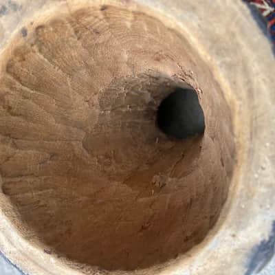 Vintage African Hand Carved Wood Djembe Hand Drum 22” image 17