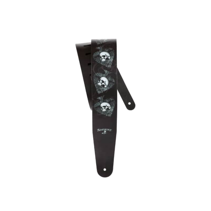 D'Addario Alchemy Leather Guitar Strap - Death Club image 1