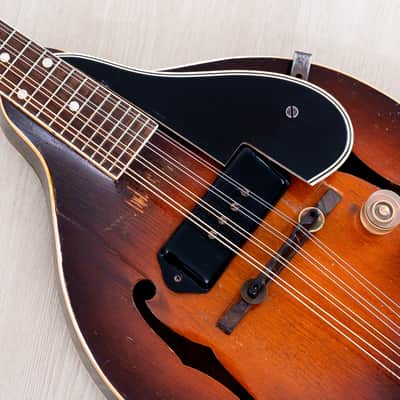 1948 Gibson EM-150 Vintage A-Style Electric Mandolin Sunburst w/ P-90, Case image 7