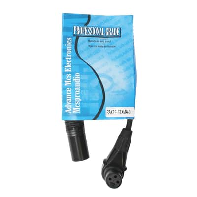 Male To Female Xlr Cable With Black Connectors 1 Ft Foot Feet Right-F To Straight-M image 2