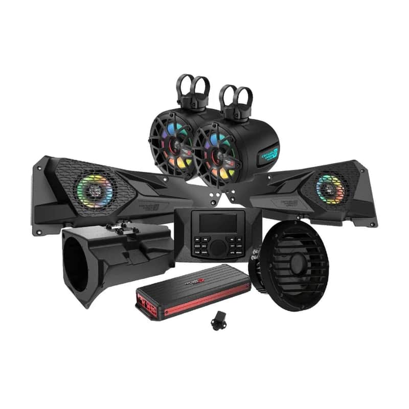 Cerwin Vega RPMRZRKD23 2014+ RZR XP Complete Audio Kit with 6 Ch Digital Amplifier, CMR3 Media Audio Player, 6.5” 2-Way Tower Speaker System and 10” Sealed Marine Subwoofer image 1