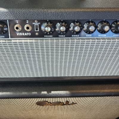 Vintage 1970s Fender Twin Reverb Amp Head w/ Footswitch and Used PRS HDRX 2x12" Speaker Cabinet image 5