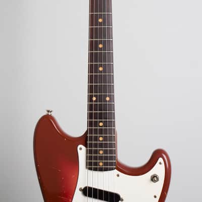 Fender  Duo-Sonic Solid Body Electric Guitar (1963), ser. #83001, original brown hard shell case. image 8