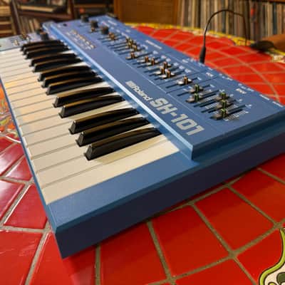 Roland SH-101 Legendary Analog Mono Synth 1982 BLUE!!! With MGS1 Mod Grip image 7