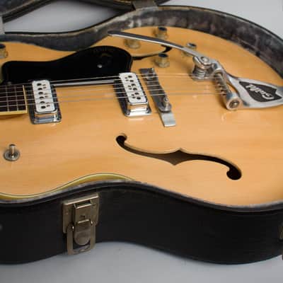 Guild  Duane Eddy Jr B Thinline Hollow Body Electric Guitar (1962), ser. #22169, original black hard shell case. image 14