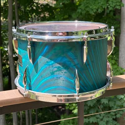 Sonor Tear Drop - Chicago 1966 - Blue/Green Turquoise Satin Flame image 3