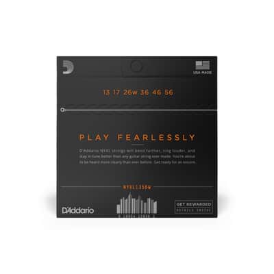 D'Addario NYXL1356W Medium Wound 3rd Electric Guitar Strings 13-56 image 2