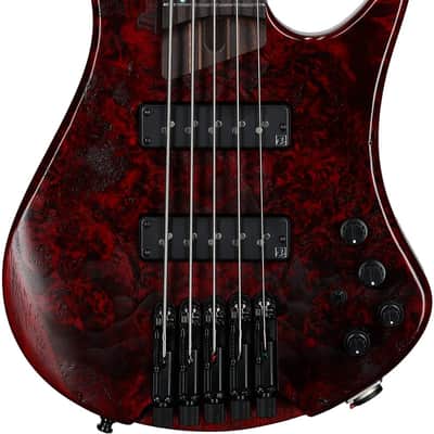 Ibanez EHB1505 Bass Guitar, 5-String (with Gig Bag), Stained Wine Red image 2