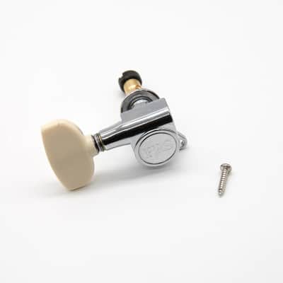 PRS SE Locking Tuning Machines Chrome w/ Ivory Wing Buttons - Set of 6 image 2