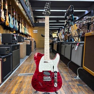 Tom Anderson Custom Top T Classic Contoured Electric Guitar Cajun Red with Binding w/Hard Case image 4