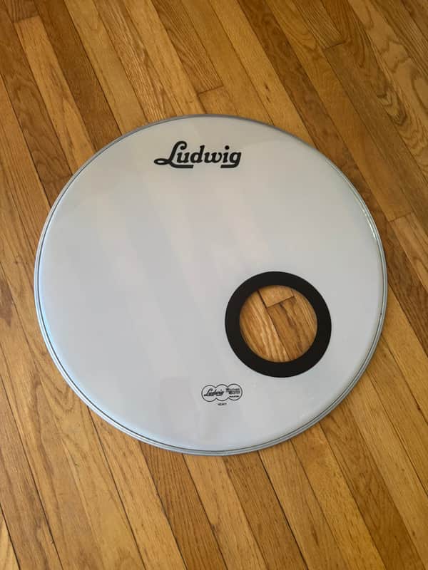 Ludwig 24 Inch Heavy Bass Drum Resonant Head Ported Script Logo 60s Style image 1