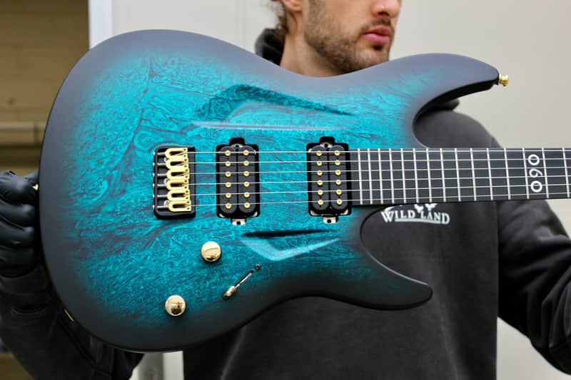 Aristides 060 Dark Teal Marble Burst Satin - Featuring BKP Pickups image 1