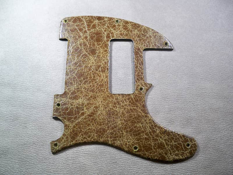 8 hole aged leather pickguard for us/mex fender telecaster image 1