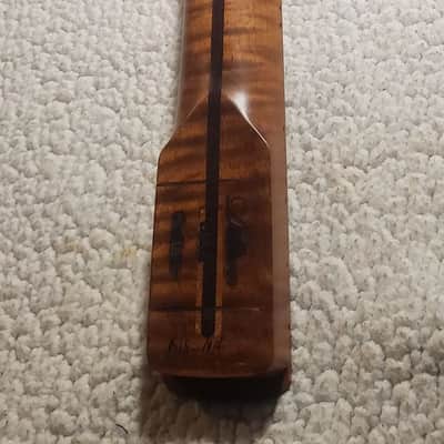 #NS-M14- USA made Nitro neck with Killer Roasted flame maple.NO fret tangs.Made to fit a Strat style body You never felt frets like this. image 8