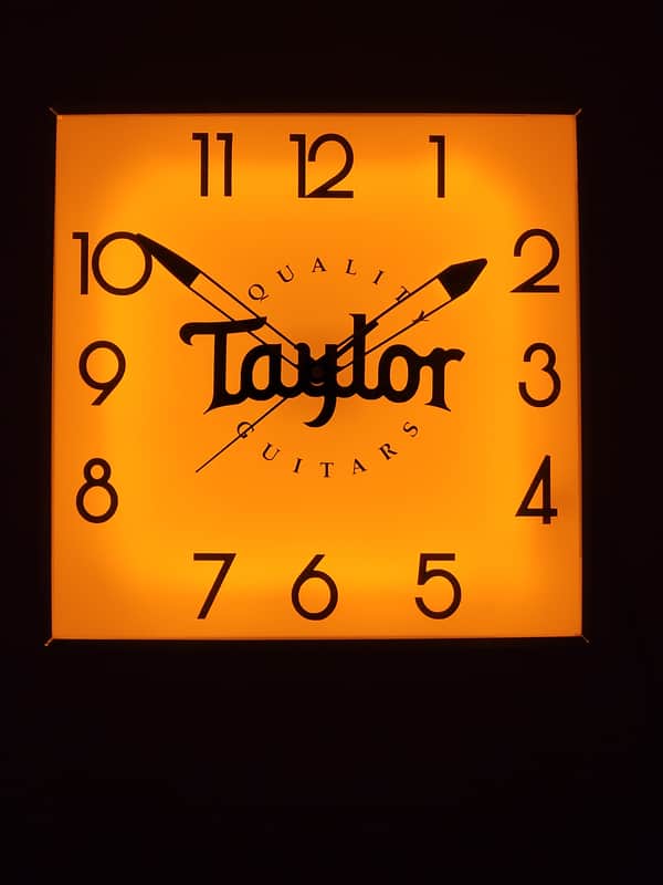 Taylor Guitars Dealer Style Pam Light Up Clock Killer Cool Mancave, Bar, Garage Item image 1