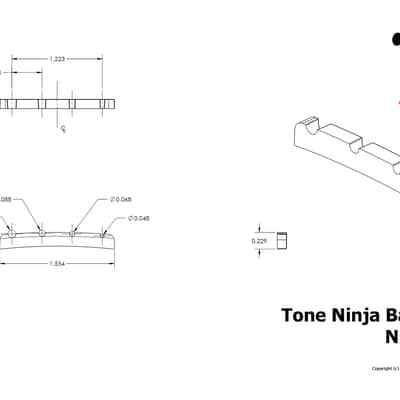 Genuine Tone Ninja Slotted 4-String J-Bass Nut White NUT-103-W1 image 4
