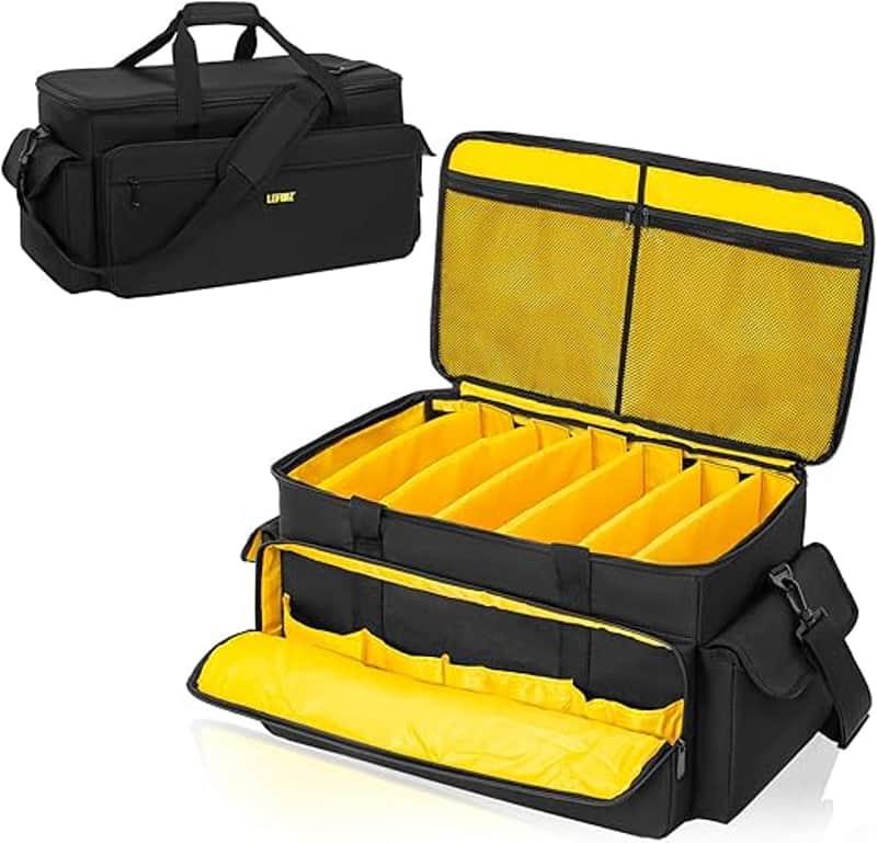 DJ Equipment Gig Bag Cable File Organizer Bag with Detachable Dividers and Padded Bottom,Travel Music Bag for Professional DJ Gear,Sound Equipment, Musical Instrument and Accessories image 1