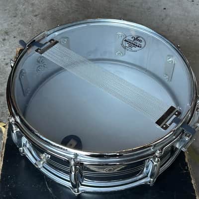 Slingerland No. 130 Gene Krupa Sound King 5x14" 8-Lug Chrome Over Brass Snare Drum with Vintage Case 1960s image 12