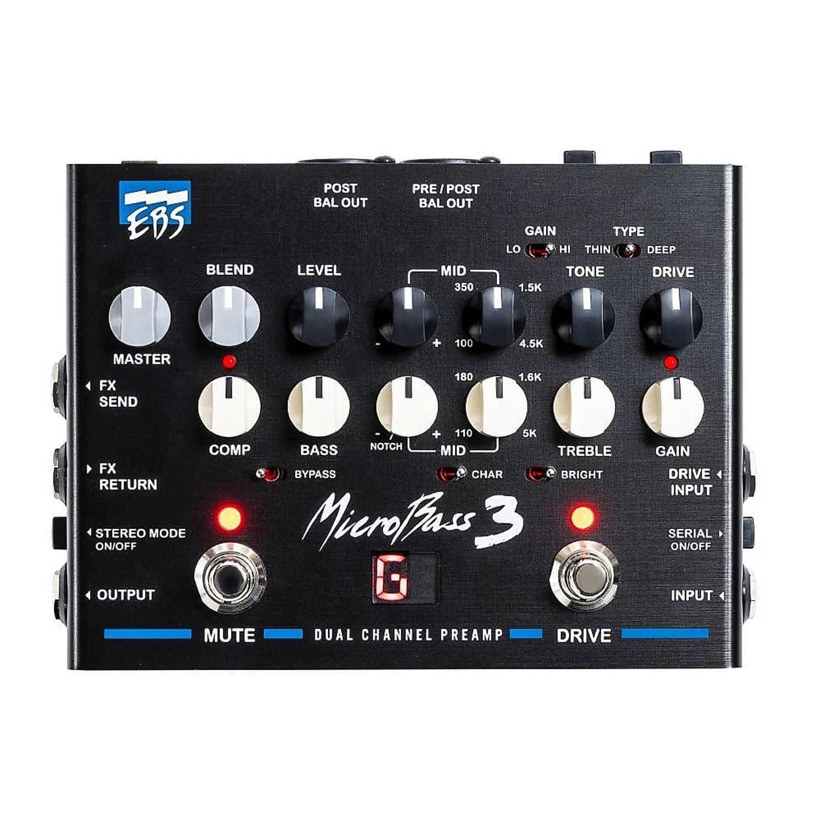 EBS MicroBass 3 ベース用プリアンプ EBS MicroBass 3 Bass Preamp | Reverb