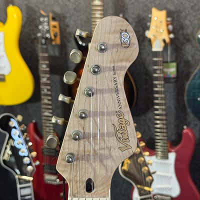 Vintage Guitars 30th Anniversary V6 Strat Overspray Relic Super Flame Neck Lake Placid Gun Hill Blue (Serial Number : M2024090909) image 5