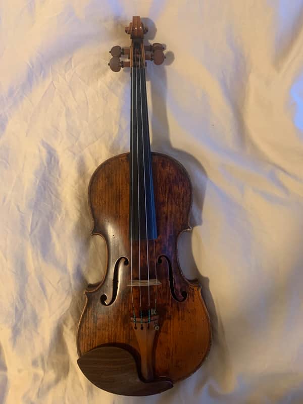 Violin Antonio Stradivarius label German violin 1800s Brown image 1