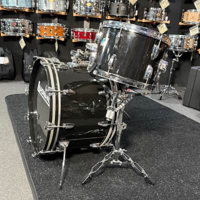 Vintage 1970's Ludwig 3-Ply Classic Maple with Re-Rings 3-Piece 13/16/22 Drum Kit Set in Black (Rm4) image 3