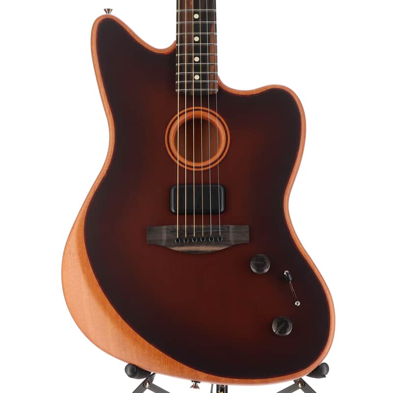 Fender Certified Pre-Owned American Acoustasonic Jazzmaster All-Mahogany, Ebony Fingerboard, Bourbon Burst (M11) (1705A) image 1