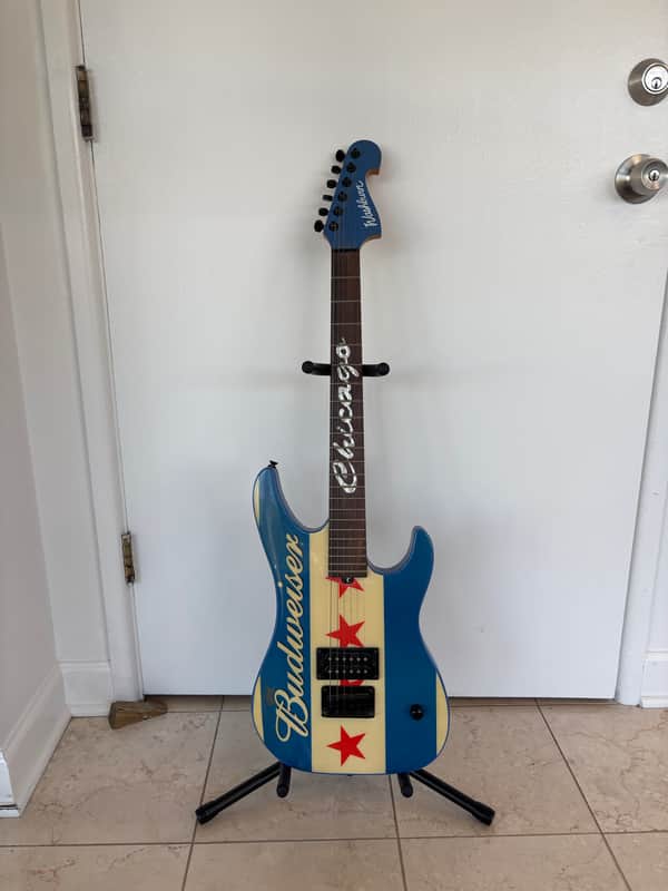 Washburn Chicago Budweiser Guitar 2003 - Chicago Flag | Reverb