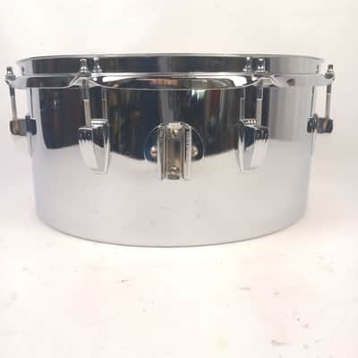 Ludwig Timbale 6.5x14"Chrome-Plated Steel Drum Vintage 70s Blue/Olive USA image 4