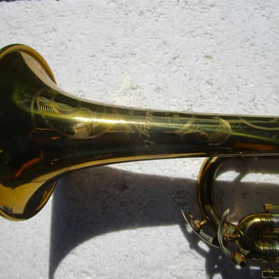 Blessing Super Artist Trumpet, 1952, Gold Lacquer, Case, Super Clean image 7