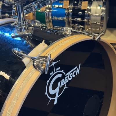 VINTAGE 1960's Gretsch Round Badge Rewrap in Black Nitron - 14x22, 9x13, 16x16 image 5