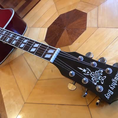 NAUGHTY BOY HUMMINGBIRD ACOUSTIC ELECTRIC DREADNOUGHT GUITAR in CHERRY BURST w/ GATOR CASES GIG BAG & STRAP image 11