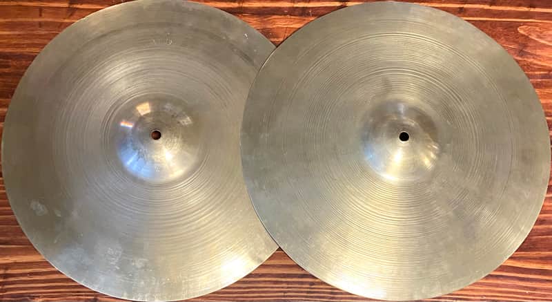 Zildjian Vintage 1950s Avedis 15” Hi-Hat Pair (644gr, 652gr) Good Condition -Light! image 1