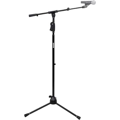 Shure Deluxe Tripod Mic Stand With Telescoping Boom and Pistol Grip One-Handed Clutch - Regular Black image 3