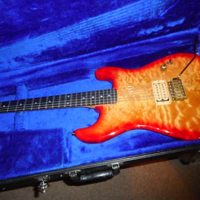 Schecter Van Nuys Hot Rod Custom Strat Super Rare! Curly Maple  1 Humbucker Cherry Sunburst image 17